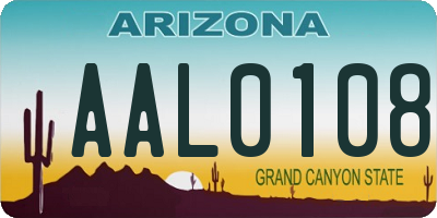 AZ license plate AAL0108