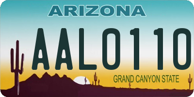 AZ license plate AAL0110