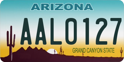 AZ license plate AAL0127