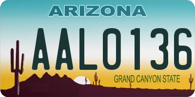 AZ license plate AAL0136