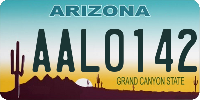 AZ license plate AAL0142