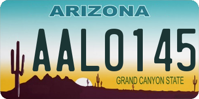 AZ license plate AAL0145