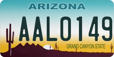 AZ license plate AAL0149