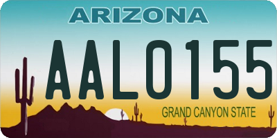 AZ license plate AAL0155