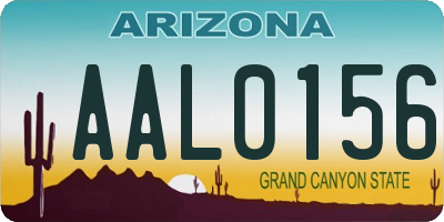 AZ license plate AAL0156