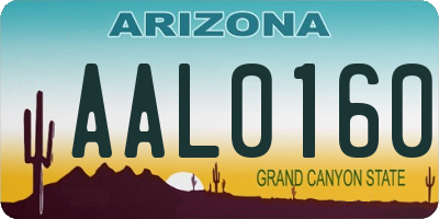 AZ license plate AAL0160