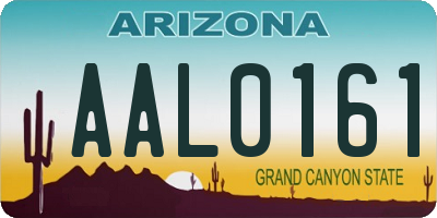 AZ license plate AAL0161