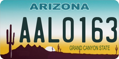 AZ license plate AAL0163
