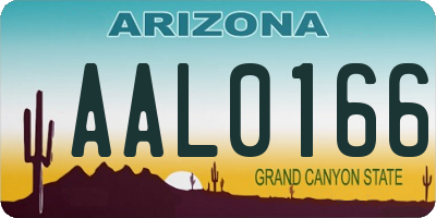 AZ license plate AAL0166