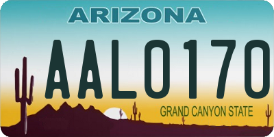 AZ license plate AAL0170