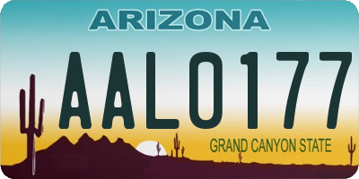AZ license plate AAL0177