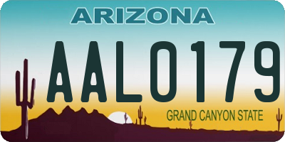 AZ license plate AAL0179