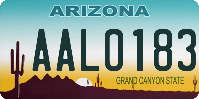 AZ license plate AAL0183