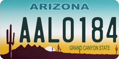 AZ license plate AAL0184