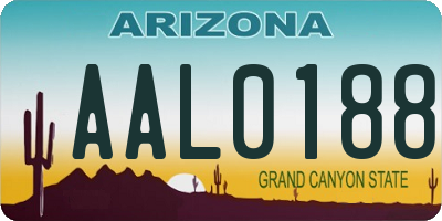 AZ license plate AAL0188
