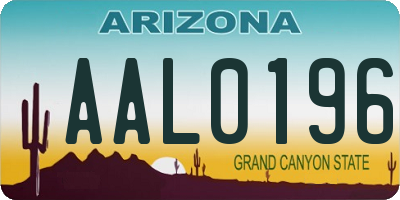 AZ license plate AAL0196