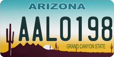 AZ license plate AAL0198