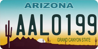 AZ license plate AAL0199