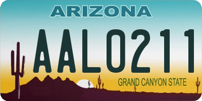 AZ license plate AAL0211