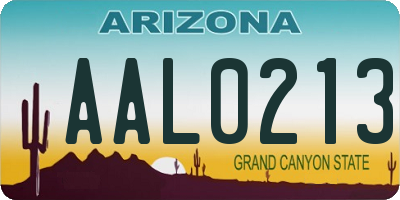 AZ license plate AAL0213