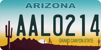 AZ license plate AAL0214
