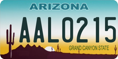 AZ license plate AAL0215