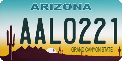 AZ license plate AAL0221