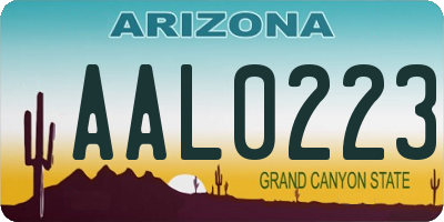 AZ license plate AAL0223