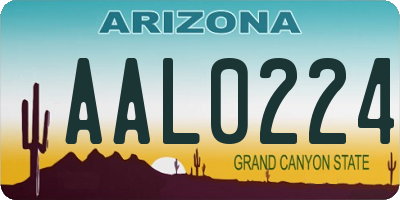 AZ license plate AAL0224