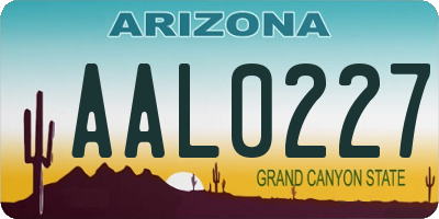 AZ license plate AAL0227