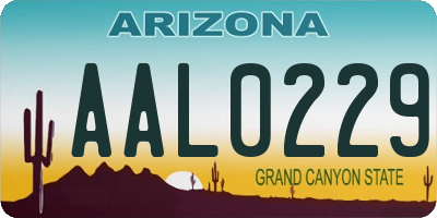 AZ license plate AAL0229