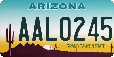 AZ license plate AAL0245