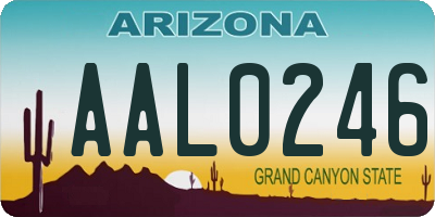 AZ license plate AAL0246