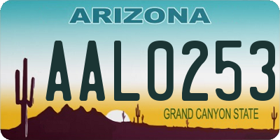 AZ license plate AAL0253