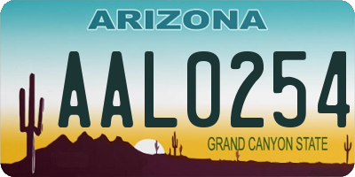 AZ license plate AAL0254