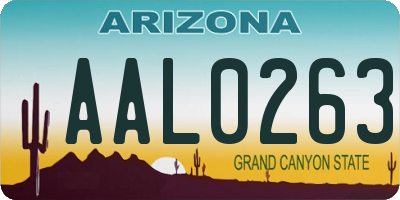 AZ license plate AAL0263