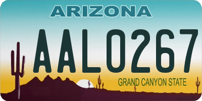 AZ license plate AAL0267