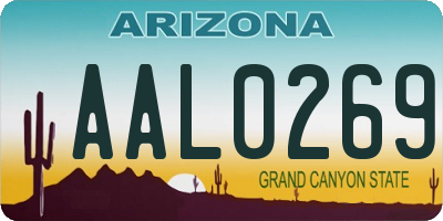 AZ license plate AAL0269