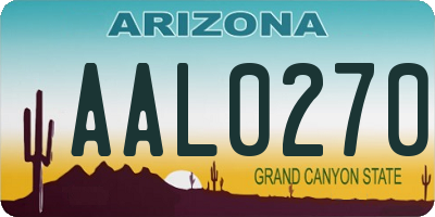 AZ license plate AAL0270