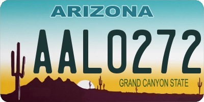 AZ license plate AAL0272