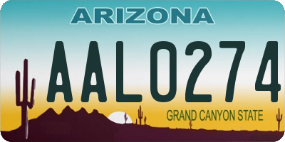 AZ license plate AAL0274