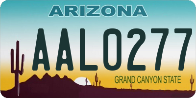 AZ license plate AAL0277