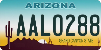 AZ license plate AAL0288