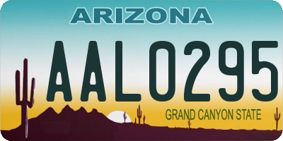 AZ license plate AAL0295