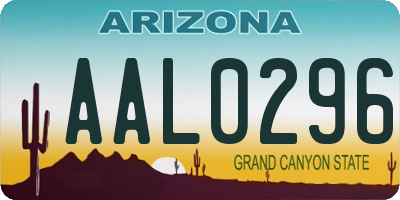 AZ license plate AAL0296