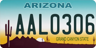 AZ license plate AAL0306