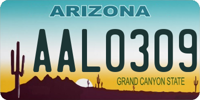 AZ license plate AAL0309