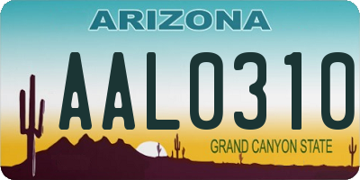 AZ license plate AAL0310