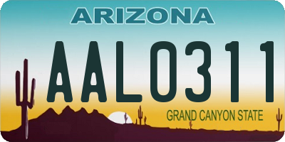 AZ license plate AAL0311