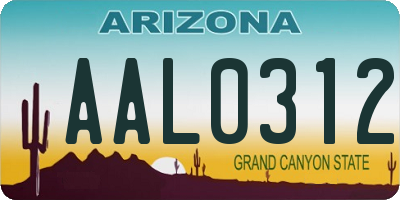 AZ license plate AAL0312